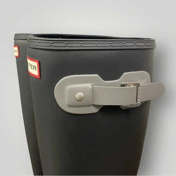 Hunter 'Original Tour' Packable Rain Boots Black Gray Womens 8 M - Picture 8 of 8